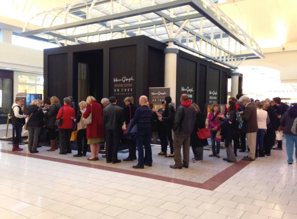 retail-is-detail_van-gogh-pop-up-museum-queuing-people-at-edmonton-shopping-mall